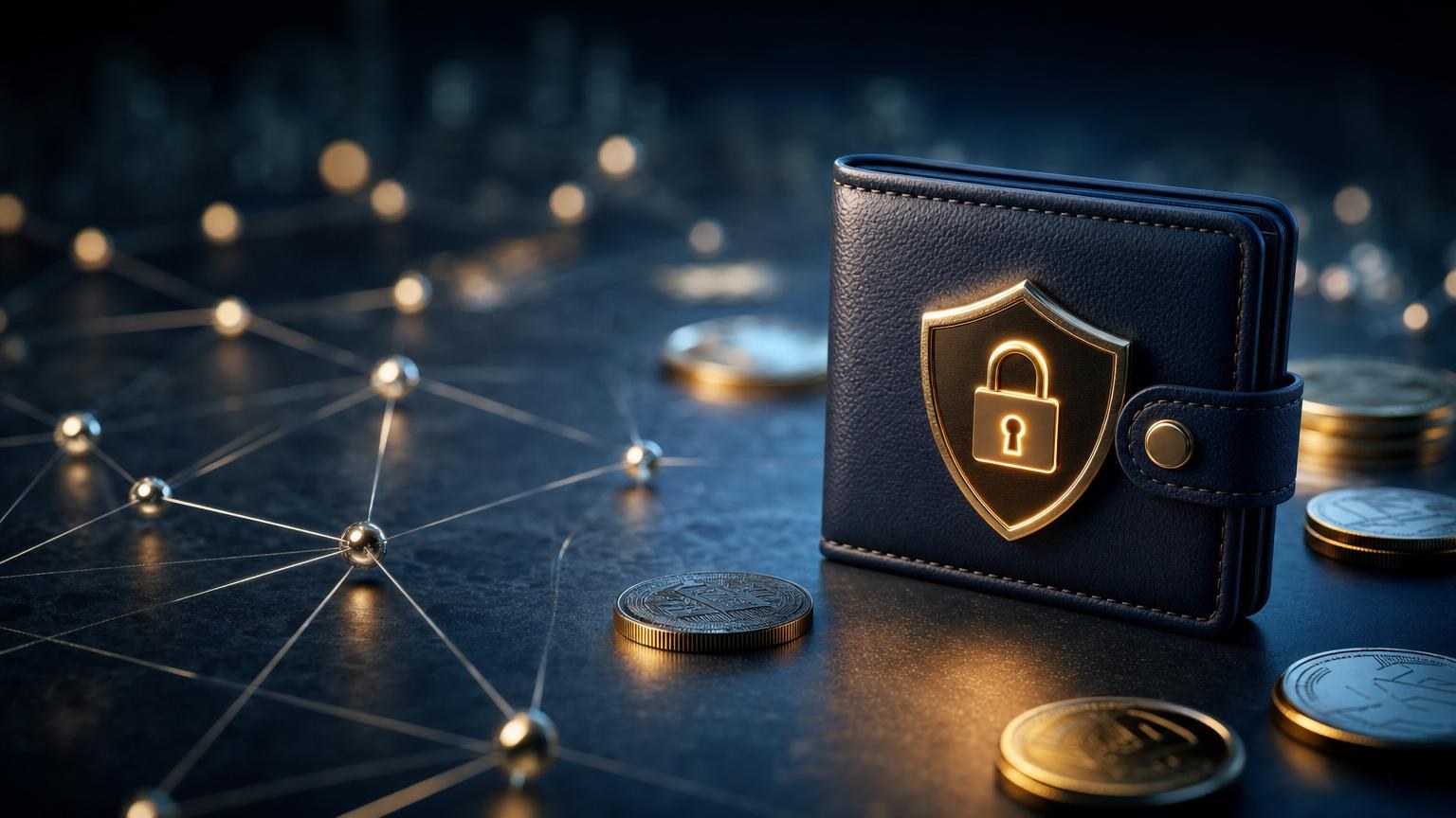 A crypto wallet owner checking the network, destination address, transaction amount, and recovery backup before making a first transfer